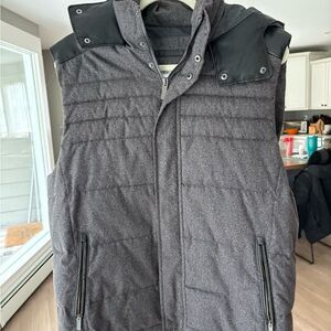 Men's Gray Hooded Vest
